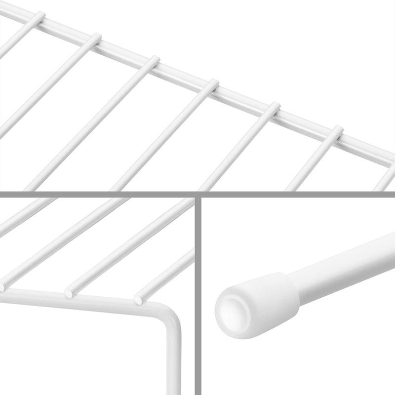 Lonian Kitchen Cupboard Organiser, Home and Kitchen Storage Shelf Wire Rack Made of Metal for Kitchen Cabinets, Counter-Tops, Pantries, Food and Utensils - White (Pack of 2) - Image 3